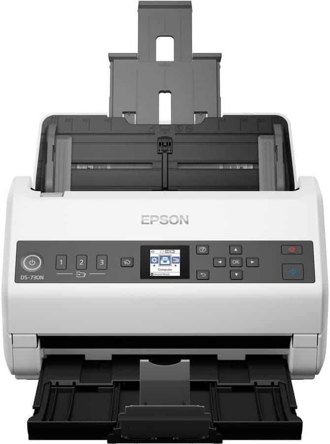 Сканер планшетный/протяжный Epson WorkForce DS-730N (B11B259401/B11B259502) A4 белый - фото 5