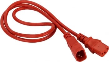 Шнур питания Lanmaster LAN-PP13/14-1.0-RD C13-С14 проводник.:3x0.75мм2 1м 220В 10А (упак.:1шт) красный - фото 2