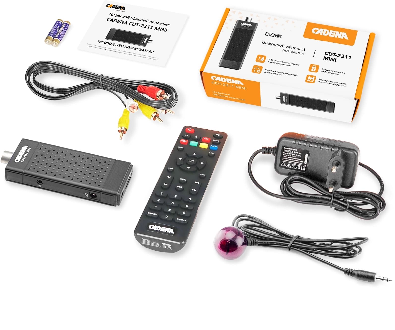 Ресивер DVB-T2 Cadena CDT-2311 MINI черный - фото 4