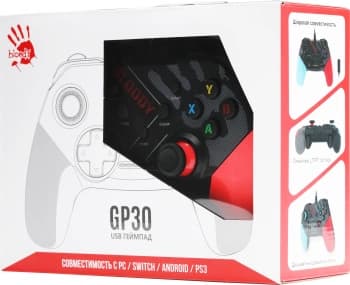 Геймпад A4Tech Bloody GP30 Sports черный/синий USB виброотдача обратная связь (GP30 SPORTS BLUE) - фото 5
