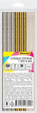 Cтержни клеев. для клеев.пист. Silwerhof 7-200-8-ASS дл.200мм D7мм разные цвета упак:8шт - фото 2