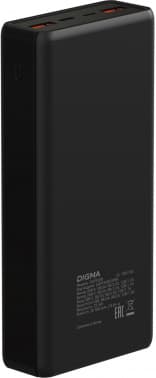 Мобильный аккумулятор Digma DGPF20B 20000mAh QC3.0/PD3.0 22.5W 3A 2xUSB-A/USB-C черный (DGPF20B22PBK) - фото 5
