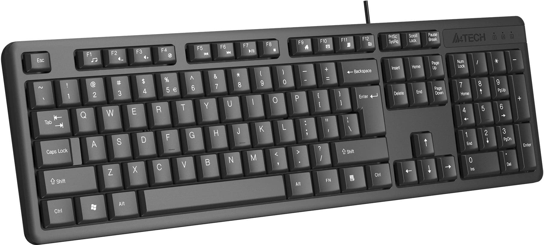 Клавиатура A4Tech KR-3 черный USB кабель 1.5м - фото 4
