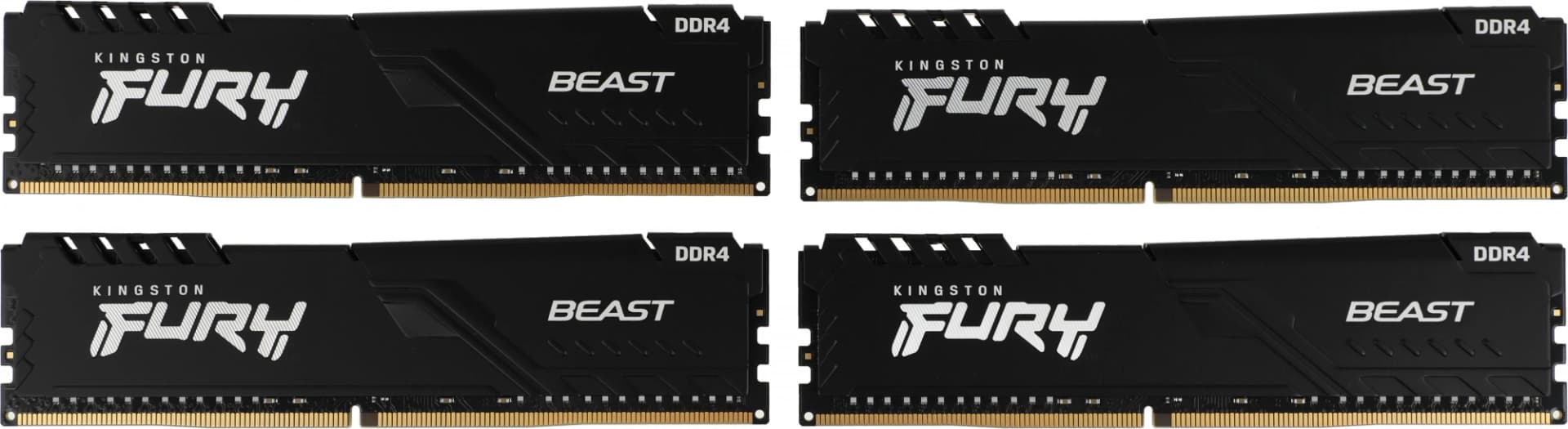 Память DDR4 4x32GB 3200MHz Kingston KF432C16BBK4/128 Fury Beast Black RTL Gaming PC4-25600 CL16 DIMM 288-pin 1.35В dual rank с радиатором Ret - фото 3