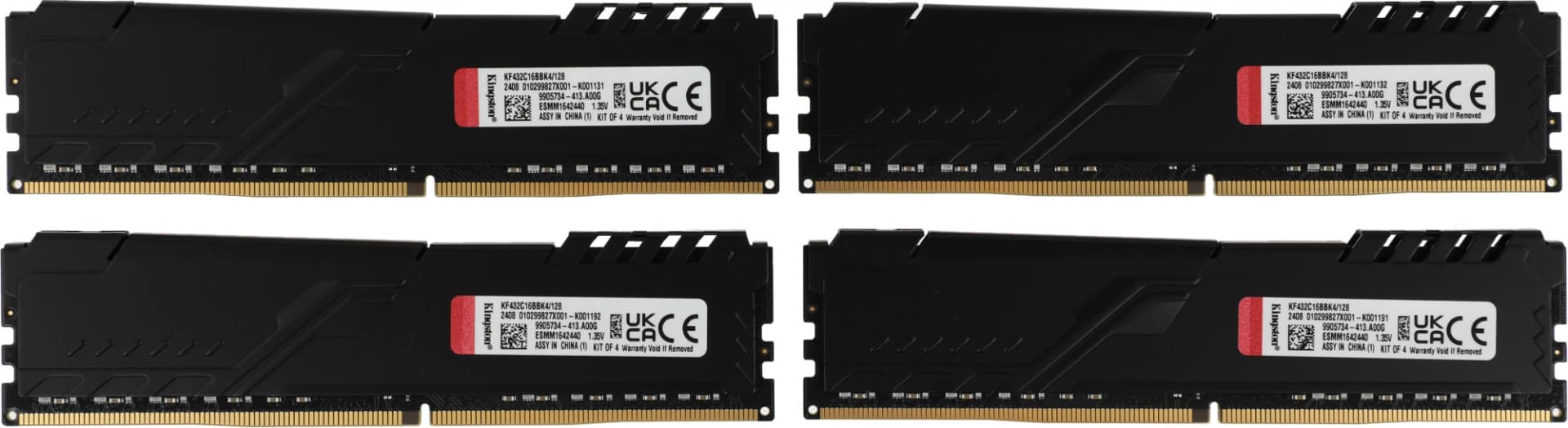 Память DDR4 4x32GB 3200MHz Kingston KF432C16BBK4/128 Fury Beast Black RTL Gaming PC4-25600 CL16 DIMM 288-pin 1.35В dual rank с радиатором Ret - фото 5