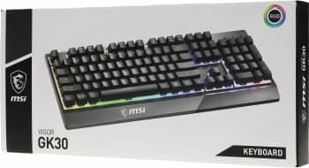 Клавиатура MSI GK30 RU черный USB Multimedia for gamer LED (подставка для запястий) (S11-04RU236-CLA) кабель 1.8м - фото 2