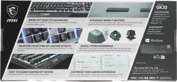 Клавиатура MSI GK30 RU черный USB Multimedia for gamer LED (подставка для запястий) (S11-04RU236-CLA) кабель 1.8м - фото 5