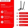 Сетевой адаптер Wi-Fi + Bluetooth Mercusys MA80XE AX3000 PCI Express (ант.внеш.несъем.) 2ант. - фото 3