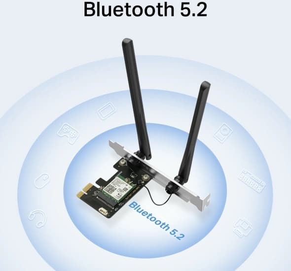 Сетевой адаптер Wi-Fi + Bluetooth Mercusys MA80XE AX3000 PCI Express (ант.внеш.несъем.) 2ант. - фото 3