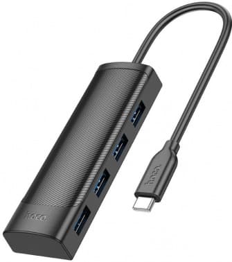 Разветвитель USB-C Hoco HB41 Type-C 4порт. черный - фото 2