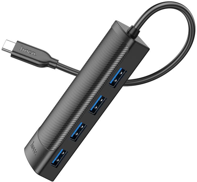 Разветвитель USB-C Hoco HB41 Type-C 4порт. черный - фото 4
