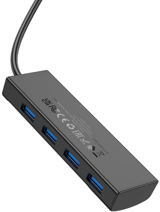 Разветвитель USB-C Hoco HB41 Type-C 4порт. черный - фото 3
