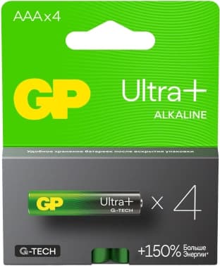 Батарея GP Ultra Plus Alkaline 24AUPA21-2CRSB4 AAA (4шт) блистер - фото 2