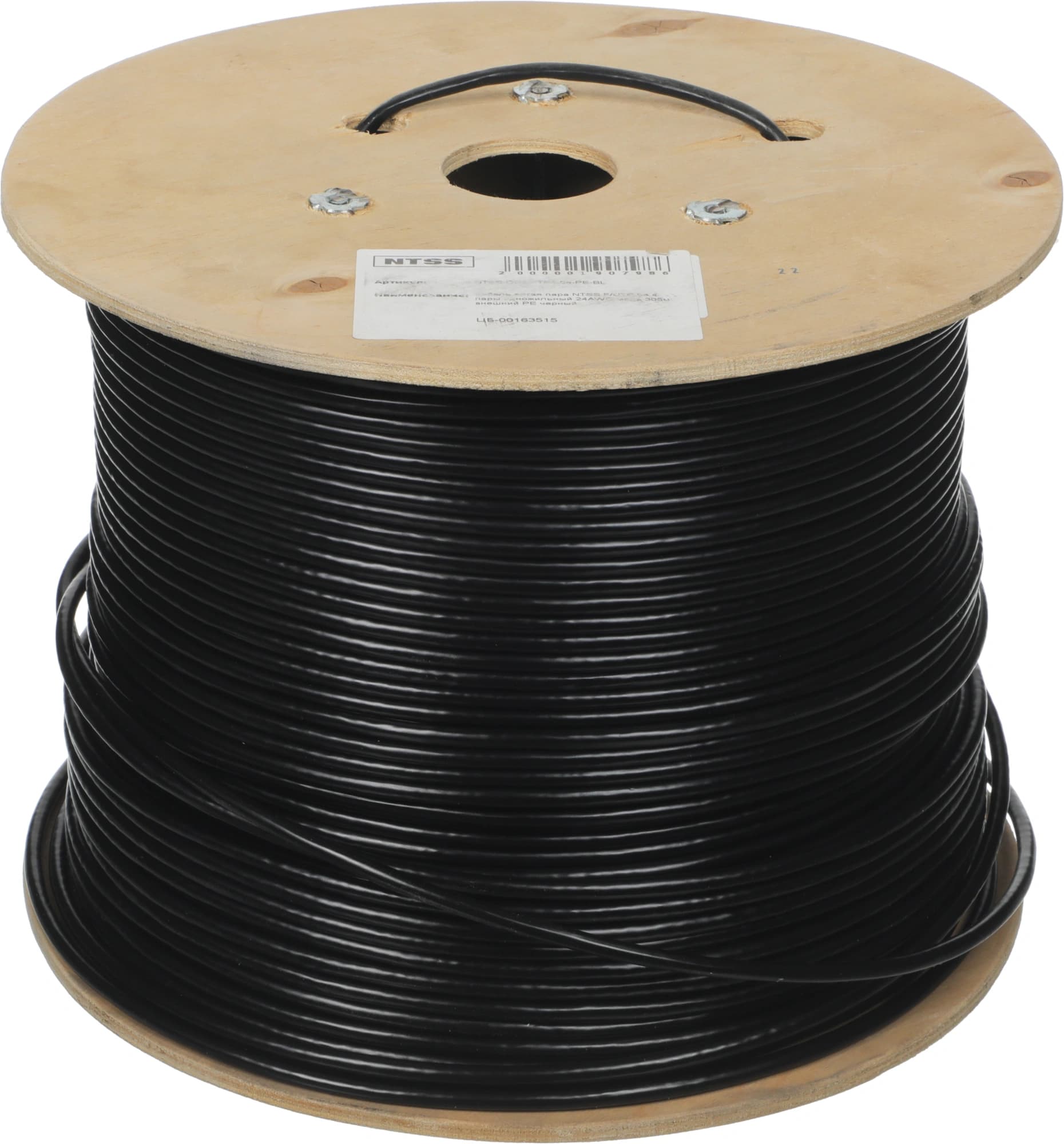 Кабель информационный NTSS NTSS-OUT-FTP4-5Е-PE-BL кат.5E FTP 4 пары 24AWG PE внешний 305м черный