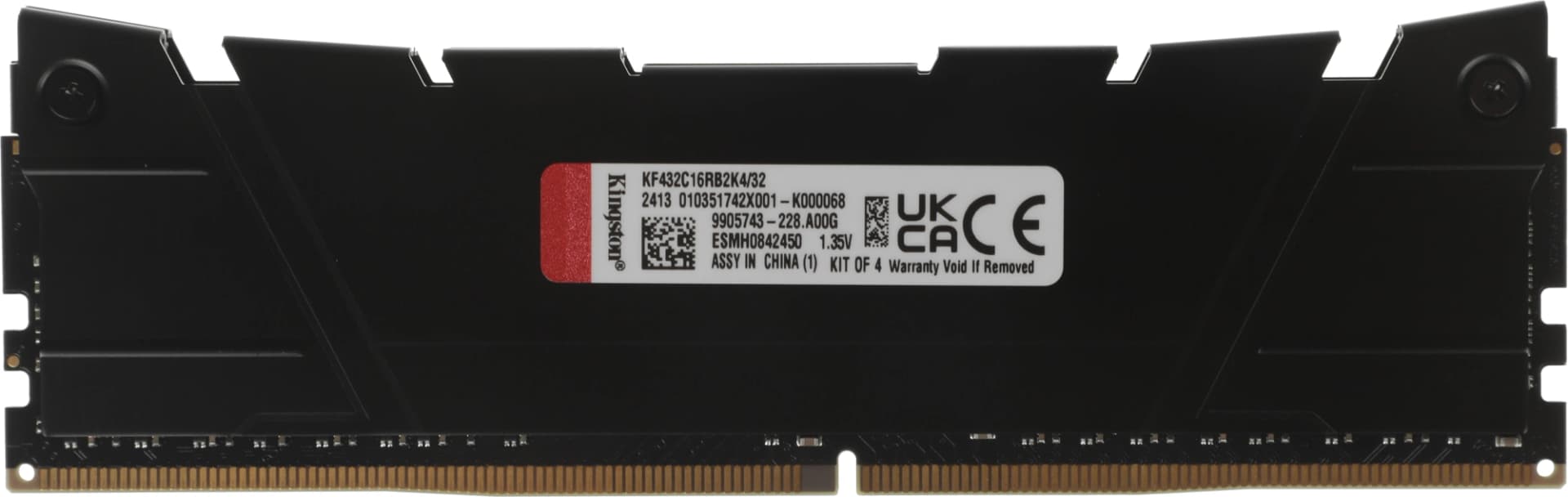 Память DDR4 4x8GB 3200MHz Kingston KF432C16RB2K4/32 Fury Renegade Black RTL Gaming PC4-25600 CL16 DIMM 288-pin 1.35В single rank с радиатором Ret - фото 5