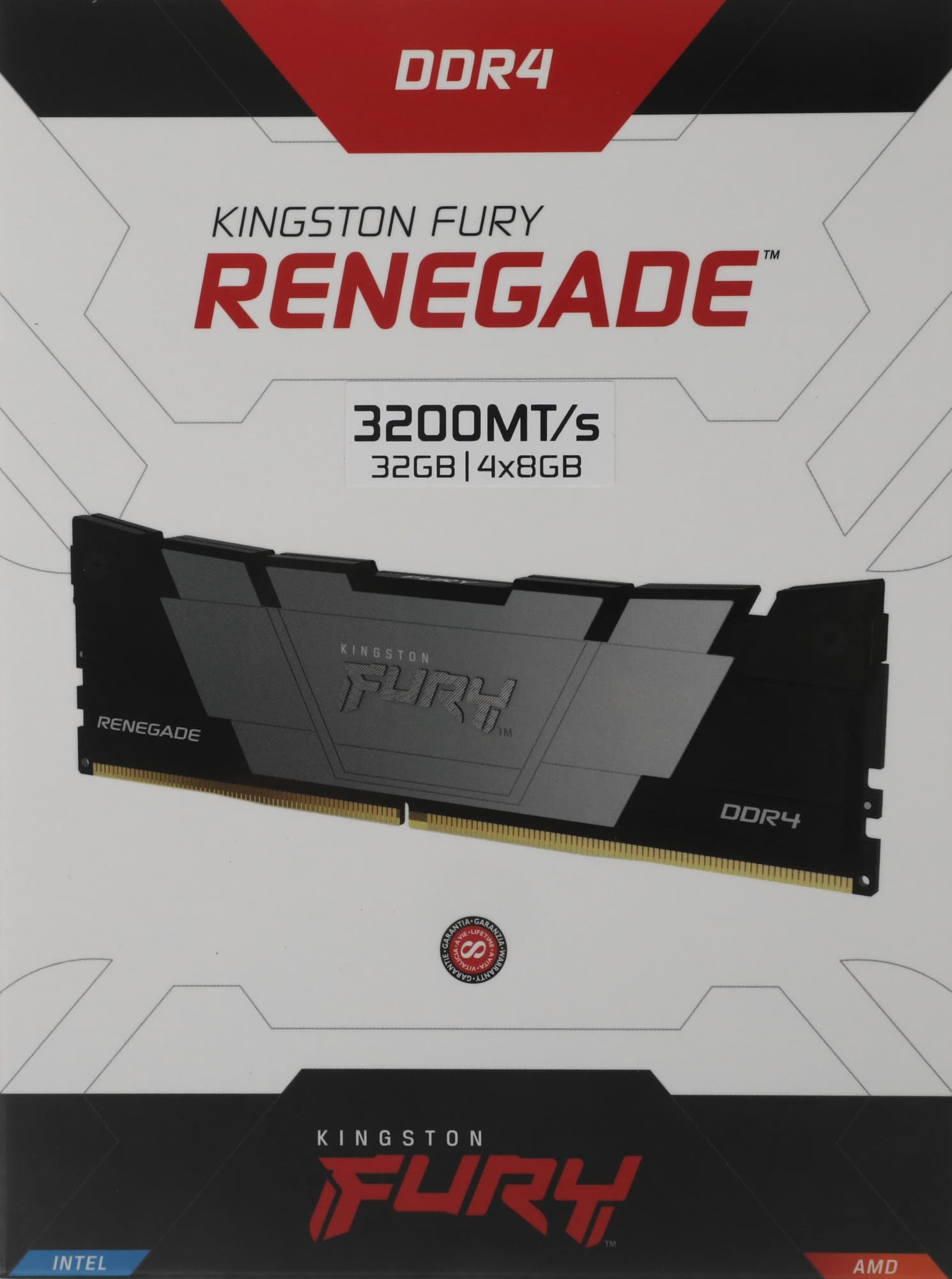 Память DDR4 4x8GB 3200MHz Kingston KF432C16RB2K4/32 Fury Renegade Black RTL Gaming PC4-25600 CL16 DIMM 288-pin 1.35В single rank с радиатором Ret - фото 3