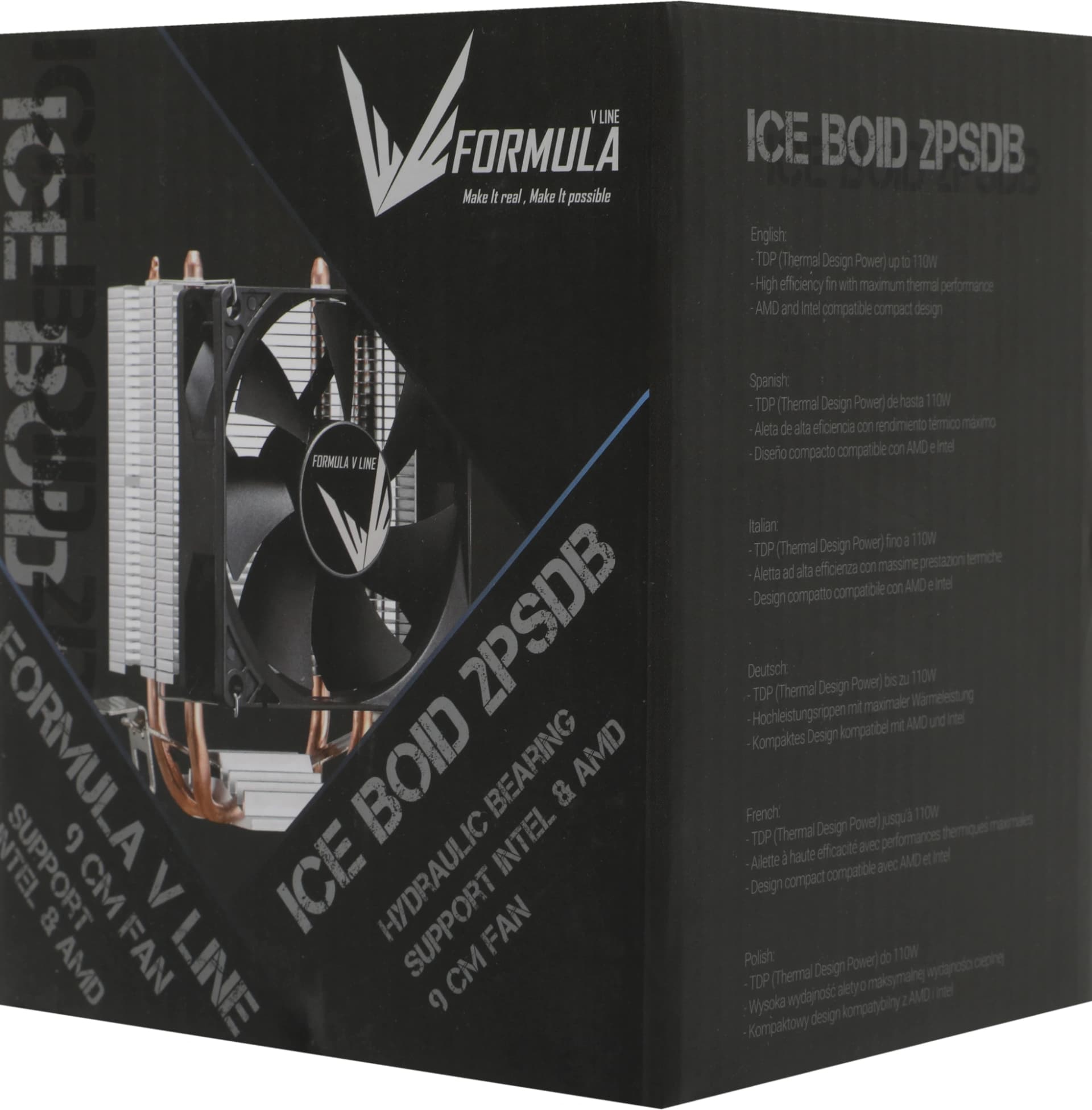Устройство охлаждения(кулер) Formula Ice Boid 2PSDB Soc-AM5/AM4/1200/1700/1851 серебристый/черный 4-pin 17-34dB Al+Cu 100W Ret - фото 5