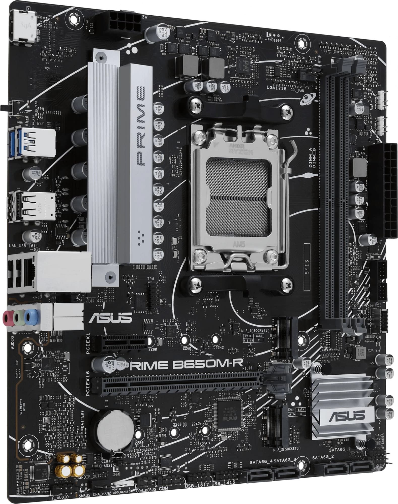 Материнская плата Asus PRIME B650M-R Socket AM5 AMD B650 2xDDR5 mATX AC`97 8ch(7.1) 2.5Gg RAID+HDMI - фото 4