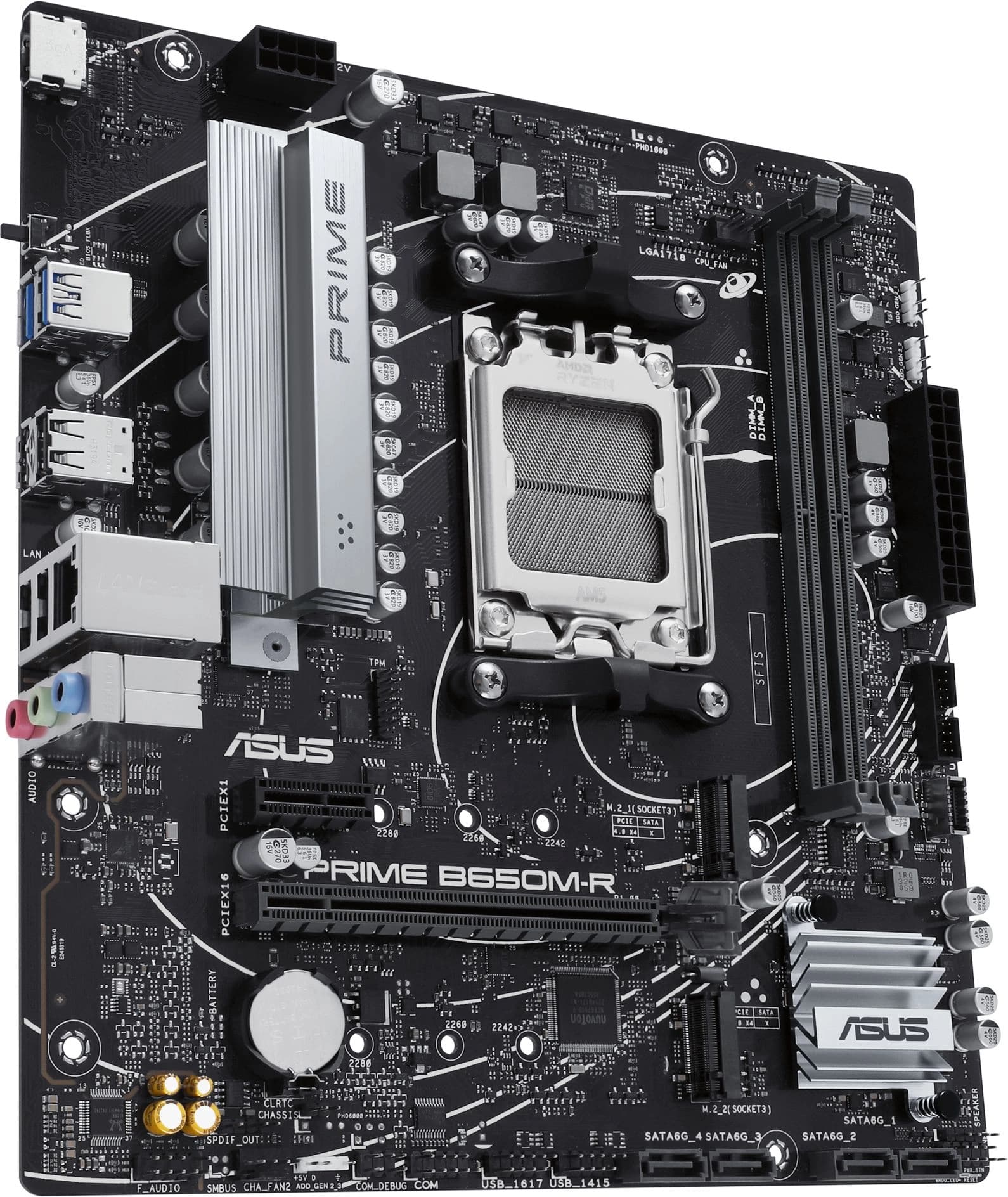 Материнская плата Asus PRIME B650M-R Socket AM5 AMD B650 2xDDR5 mATX AC`97 8ch(7.1) 2.5Gg RAID+HDMI - фото 5
