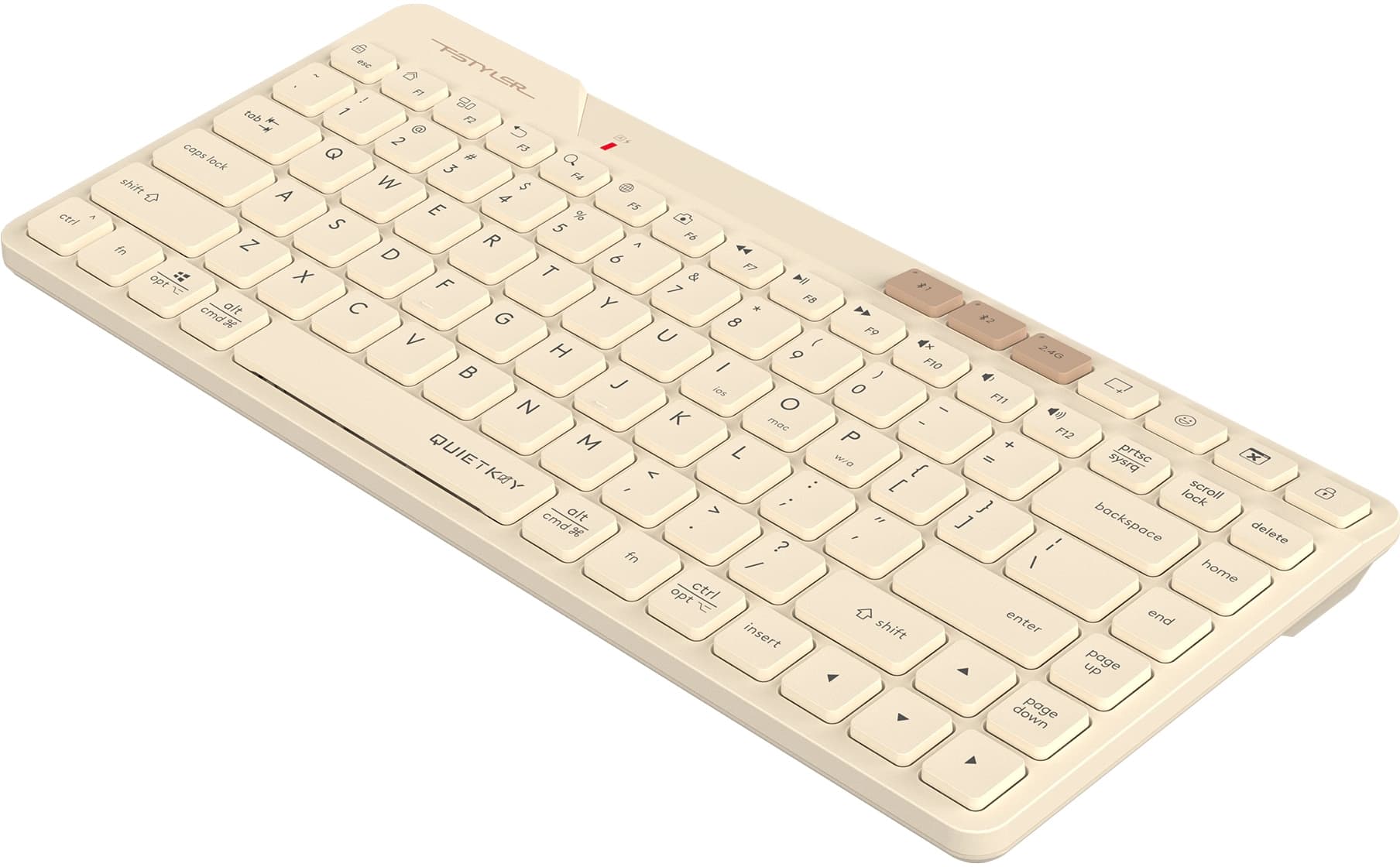 Клавиатура A4Tech FBK26C AS бежевый USB беспроводная BT/Radio slim Multimedia - фото 5
