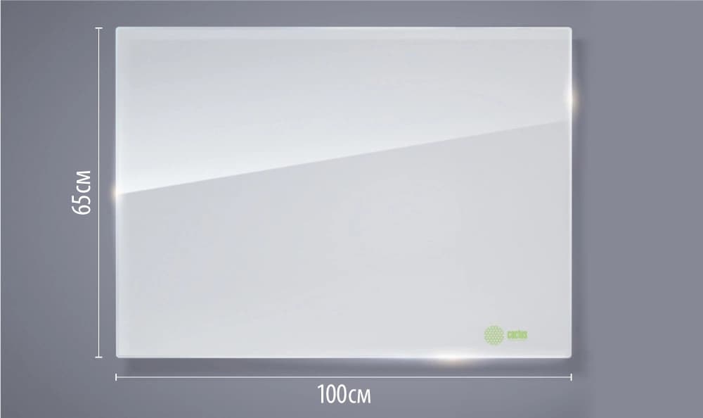 Доска стеклянная Cactus CS-GBD-65X100-WT-TM Сквозное крепление стекло белый 65x100см стекло крепления - фото 3