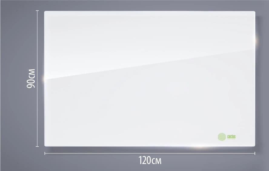 Доска стеклянная Cactus CS-GBD-90X120-UWT-TM Сквозное крепление стекло ультра белый 90x120см стекло крепления - фото 3