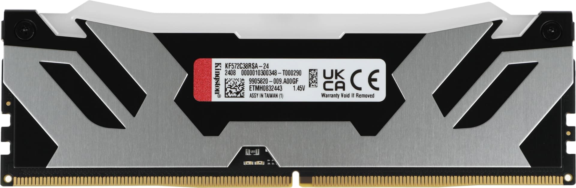 Память DDR5 24GB 7200MHz Kingston KF572C38RSA-24 Fury Renegade Silver/Black RGB RTL Gaming PC5-57600 CL38 DIMM 288-pin 1.45В single rank с радиатором Ret - фото 3