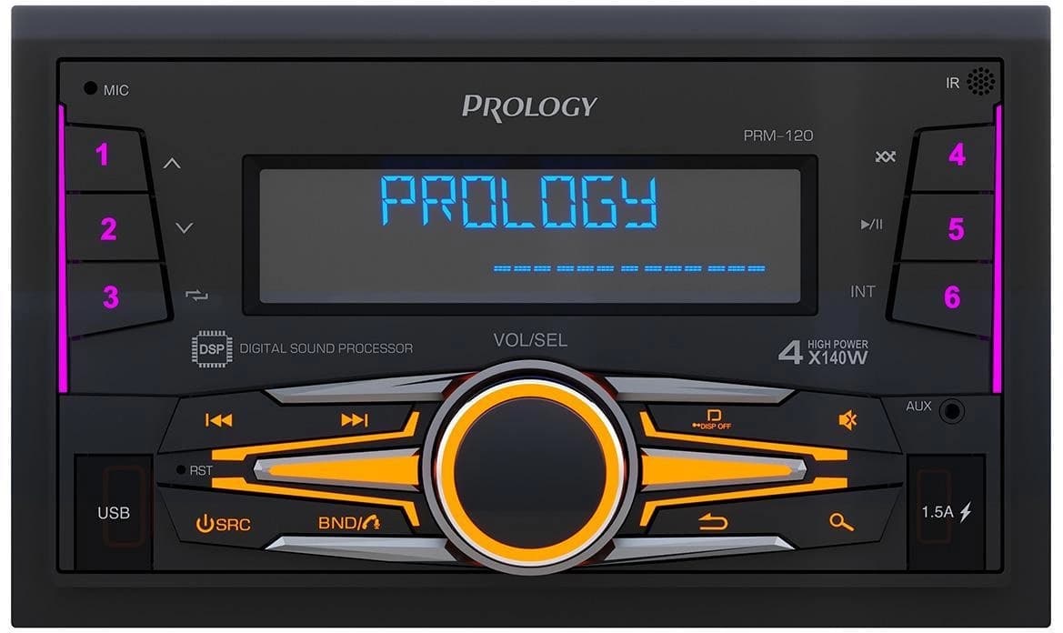 Автомагнитола Prology PRM-120 2DIN 4x140Вт v4.2 AUX DSP 3 ПДУ (PRPRM120) - фото 3