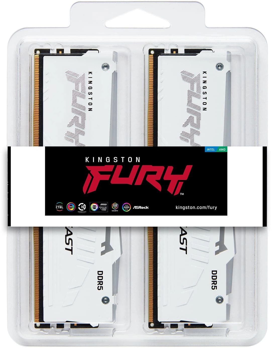 Память DDR5 2x32GB 5600MHz Kingston KF556C36BWEAK2-64 Fury Beast RGB RTL Gaming PC5-44800 CL36 DIMM 288-pin 1.25В kit single rank с радиатором Ret - фото 3