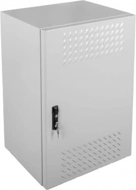 Шкаф коммутационный ЦМО (ШТВ-Н-18.6.3-4ААА-Т1) настенный 18U 620x330мм пер.дв.вентил. задн.дв.стал.лист 2 бок.пан. 150кг серый 220мм 63кг 120град. 900мм IP54 металл уличный всепогодный с вентилятором с нагревателем с силовыми розетками укомплектованный 250Вт - фото 2