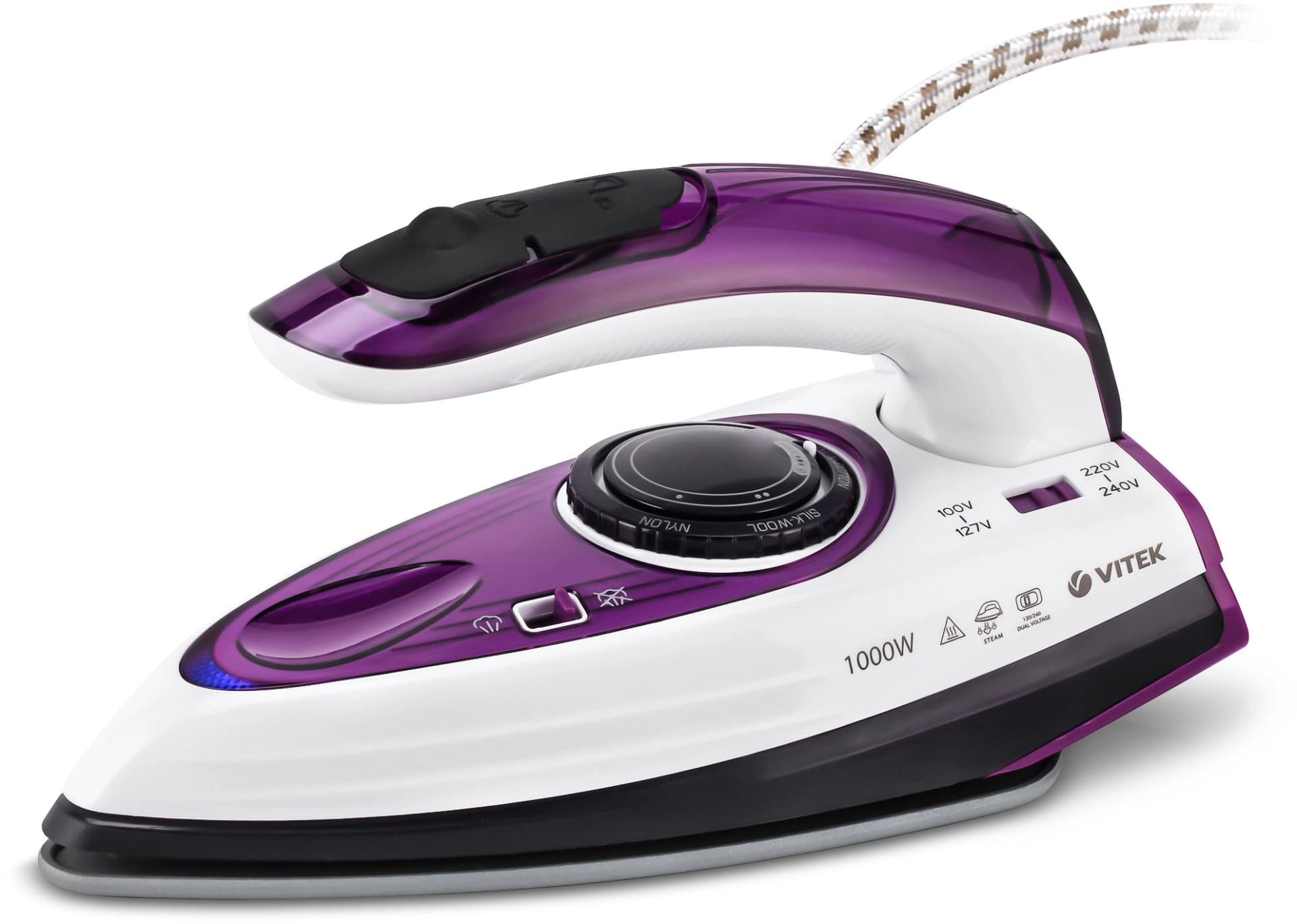Утюг дорожный Vitek VT-8305 1000Вт белый/фиолетовый - фото 4