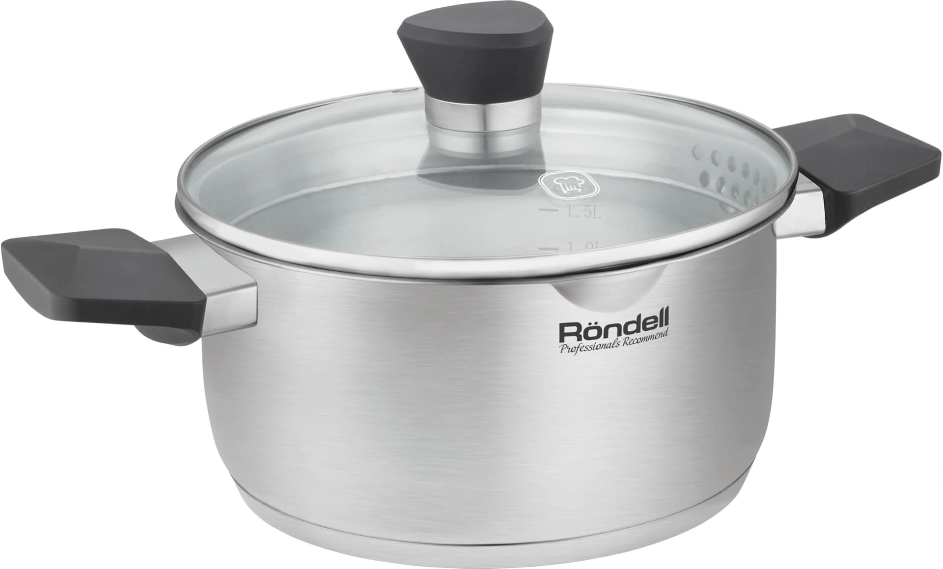 Кастрюля Rondell Strike Grey Ultra RDS-1947 2л. d=18см (с крышкой) стальной
