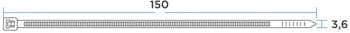 Стяжка эластомерная Rexant 07-0151-4 150x3.6мм (упак:100шт) нейлон 6.6 черный - фото 5