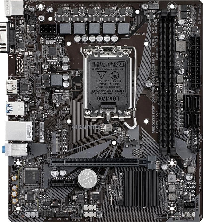 Материнская плата Gigabyte H610M H V2 Soc-1700 Intel H610 2xDDR5 mATX AC`97 8ch(7.1) GbLAN+VGA+HDMI - фото 5