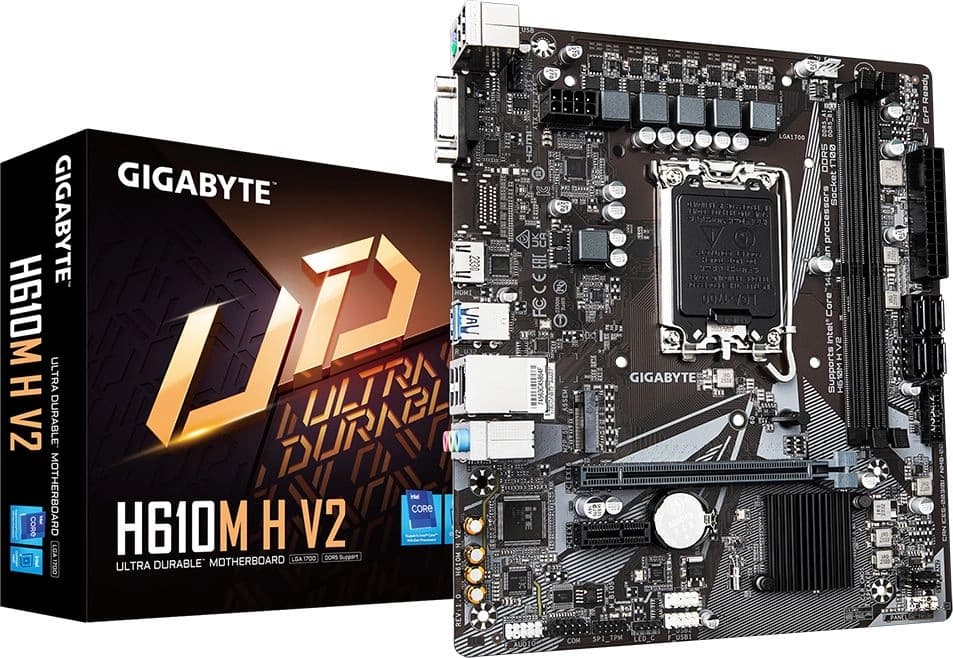 Материнская плата Gigabyte H610M H V2 Soc-1700 Intel H610 2xDDR5 mATX AC`97 8ch(7.1) GbLAN+VGA+HDMI - фото 4