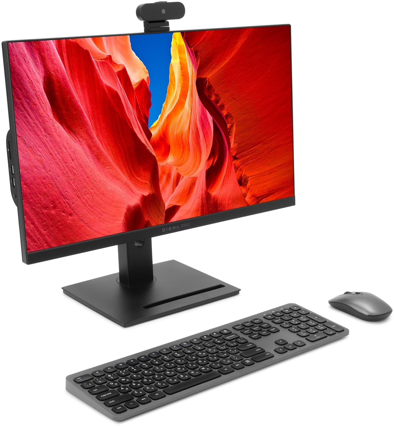 Моноблок Digma Pro Vision 23.8" Full HD i5 1235U (1.3) 16Gb SSD512Gb Iris Xe CR Windows 11 Pro Eth WiFi BT 90W клавиатура мышь Cam черный 1920x1080 - фото 4