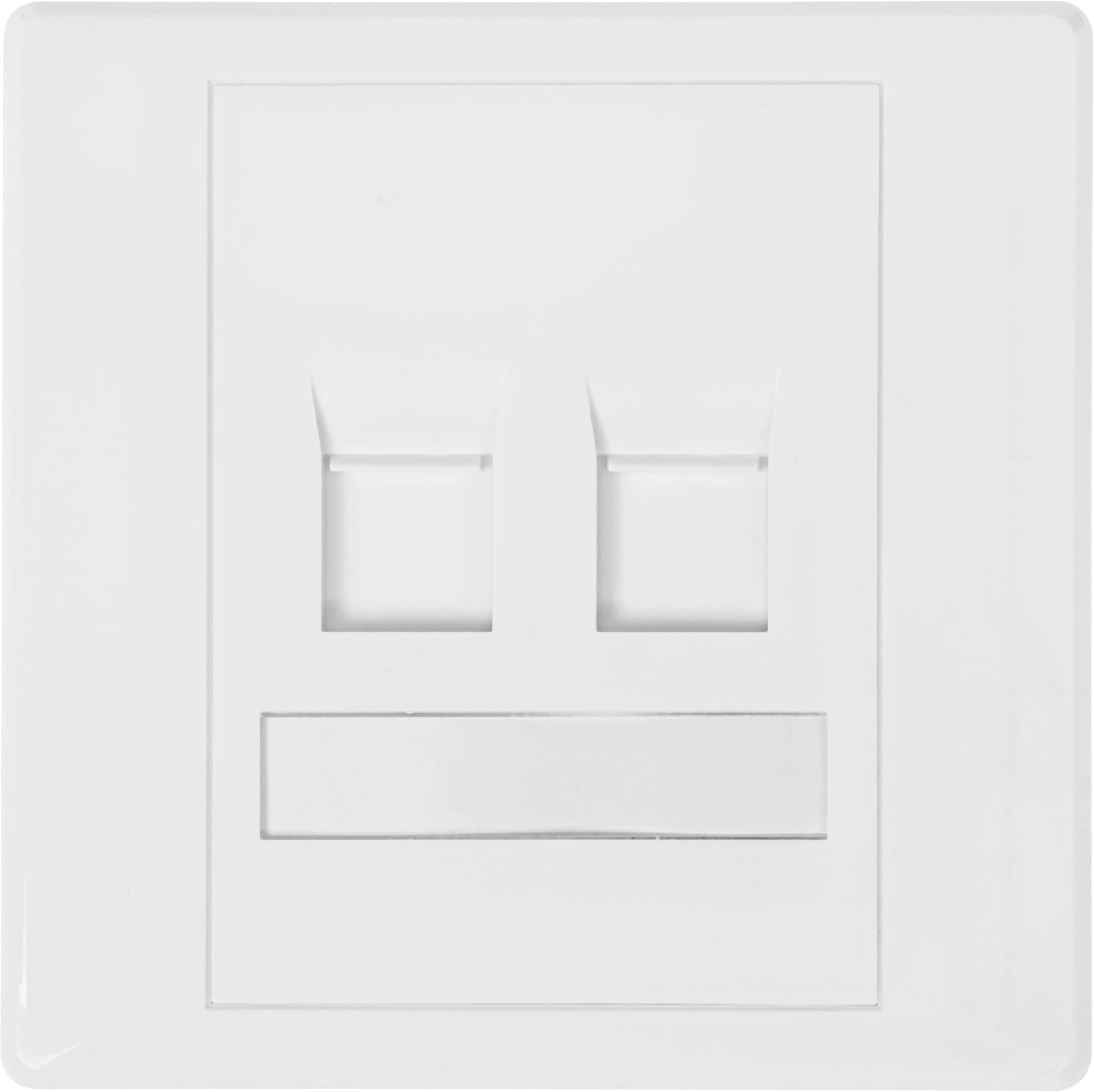 Панель Suprlan 10-0334-1 лицевая со шторкой 80x80 2xKeystone ABS пластик белый - фото 4