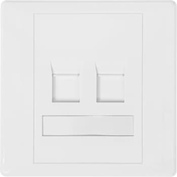 Панель Suprlan 10-0334-1 лицевая со шторкой 80x80 2xKeystone ABS пластик белый - фото 5