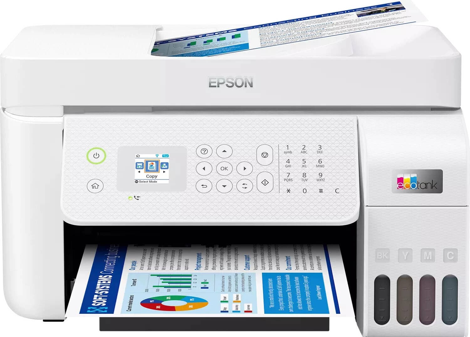 МФУ струйный Epson EcoTank L5296 (C11CJ65411) A4 WiFi белый - фото 1