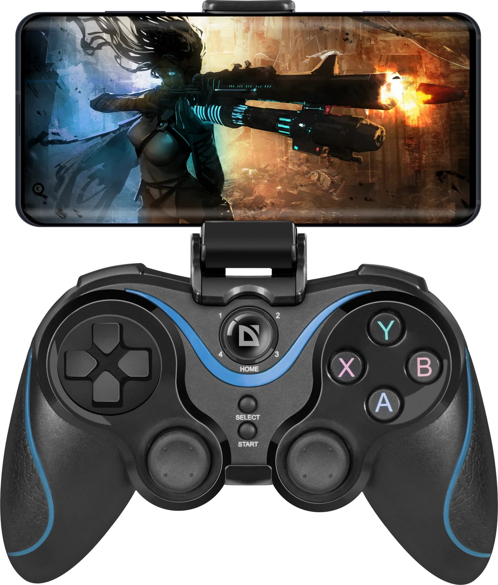 Геймпад Defender Blaster черный Bluetooth Беспроводной виброотдача (в компл.:держатель для смартфона/кабель USB) (64283) - фото 4