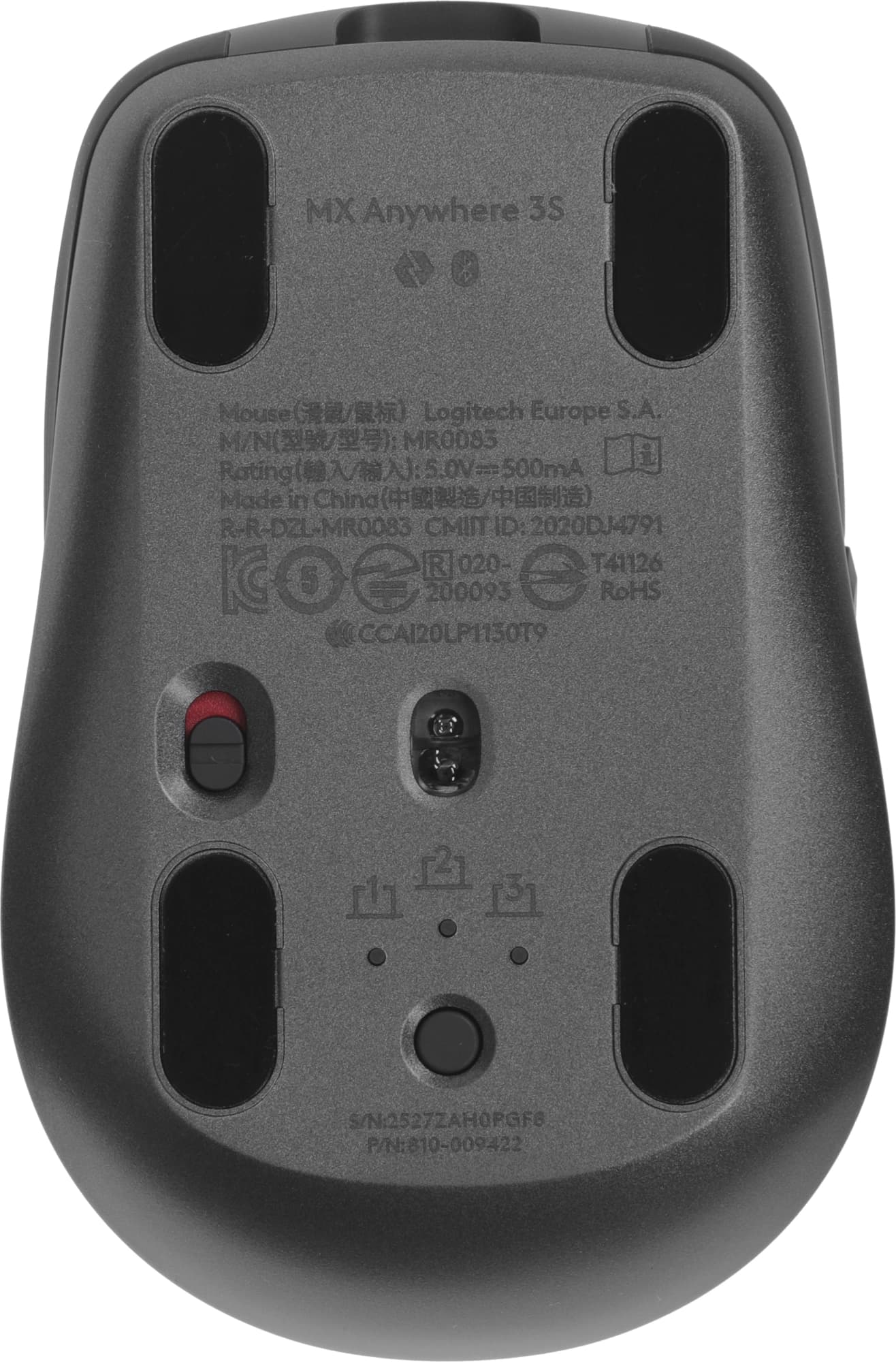 Мышь Logitech MX Anywhere 3S графитовый оптическая 8000dpi silent беспров. BT/Radio USB для ноутбука 5but (910-006938) - фото 3