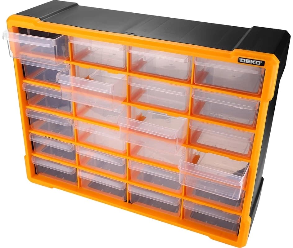 Ящик для инструментов Deko Smart box 24 24отд. оранжевый/черный (085-3005) - фото 4