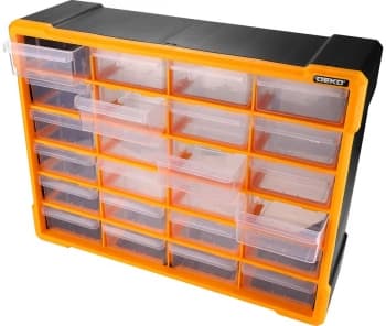 Ящик для инструментов Deko Smart box 24 24отд. оранжевый/черный (085-3005) - фото 5