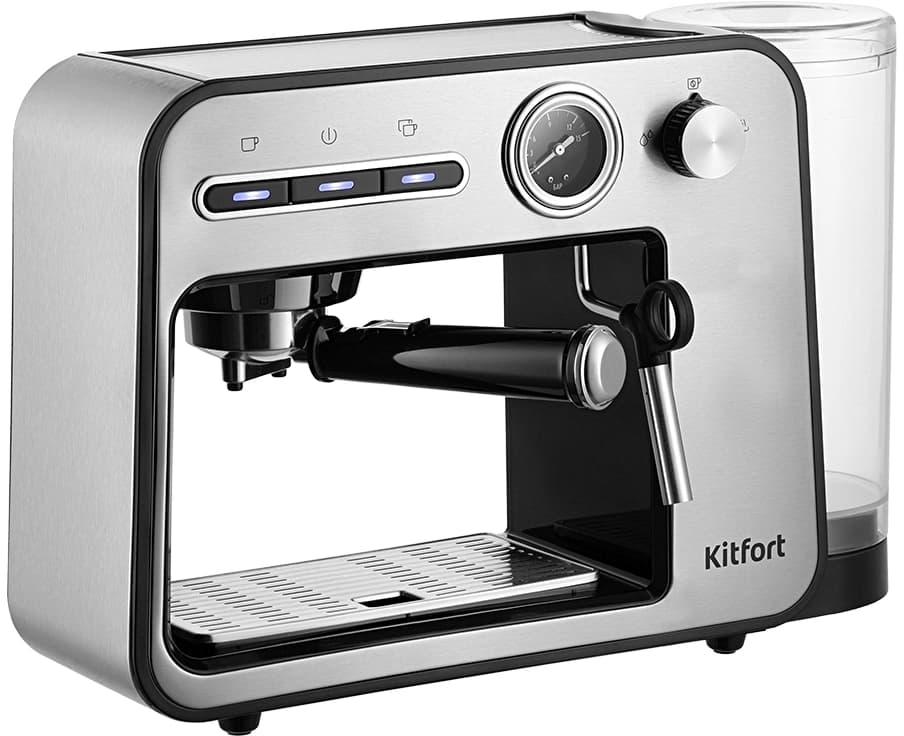 Кофеварка рожковая Kitfort КТ-7515 1450Вт серебристый