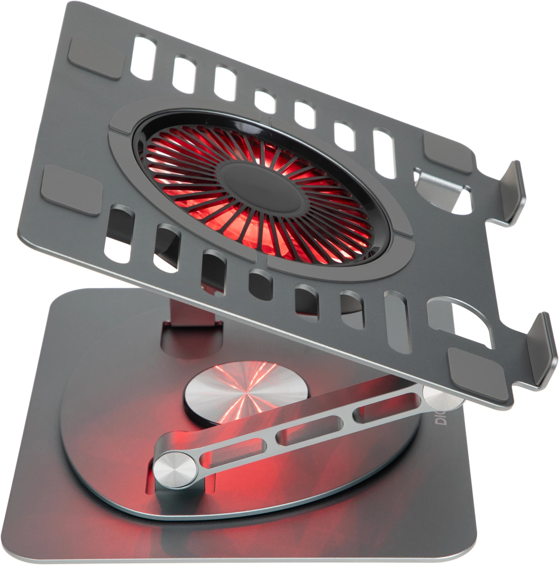 Подставка для ноутбука Digma D-NCP170-1xRGB110-360 17" 240x230x50мм 28дБ 2xUSB 1x 110ммFAN 940г Fan-control алюминий серый - фото 4
