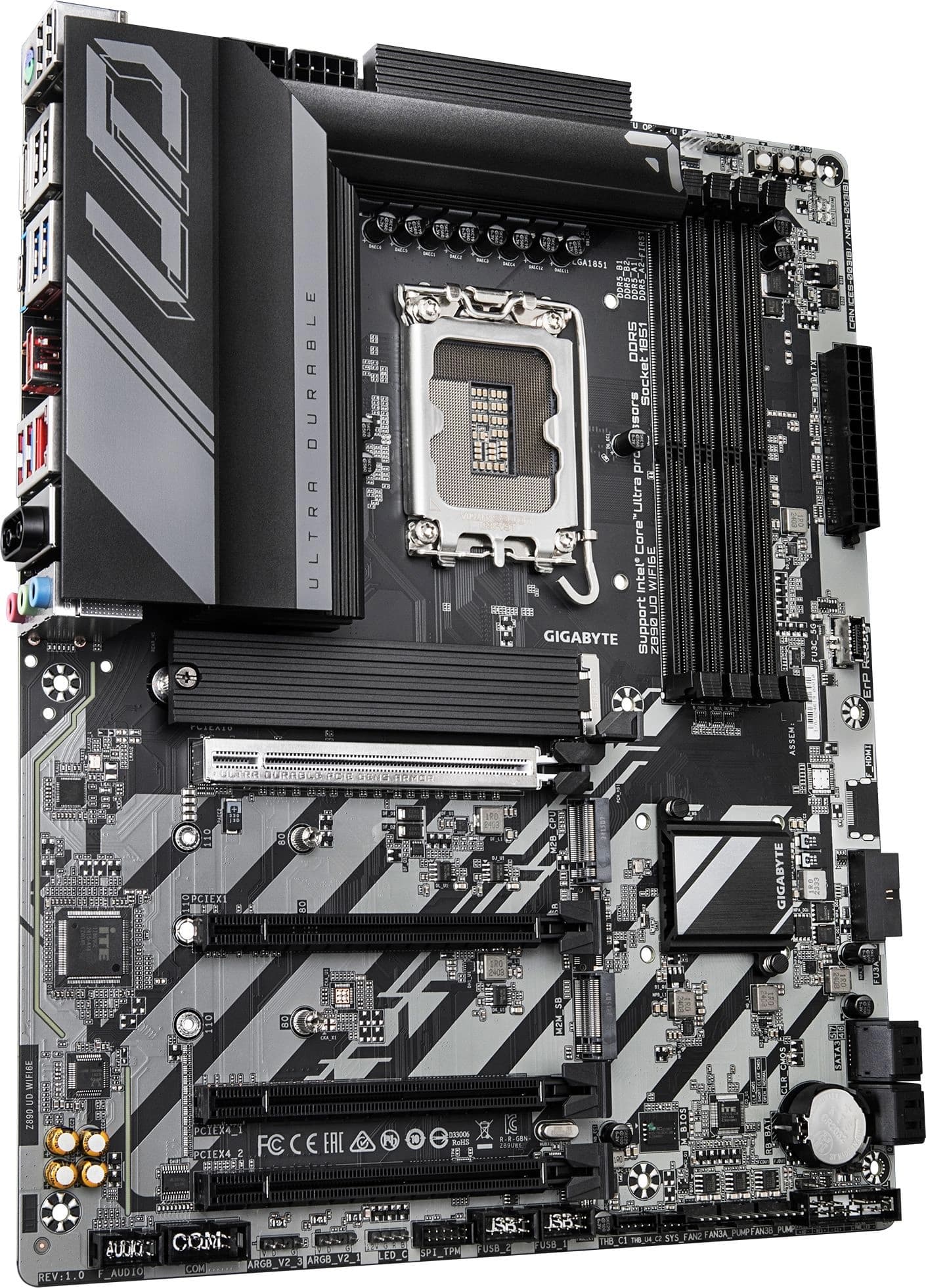Материнская плата Gigabyte Z890 UD WIFI6E Soc-1851 Intel Z890 4xDDR5 ATX AC`97 8ch(7.1) 2.5Gg RAID+DP - фото 4
