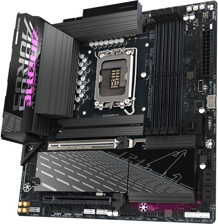 Материнская плата Gigabyte B860M AORUS ELITE WIFI6E Soc-1851 Intel B860 4xDDR5 mATX AC`97 8ch(7.1) 2.5Gg RAID+HDMI+DP - фото 4