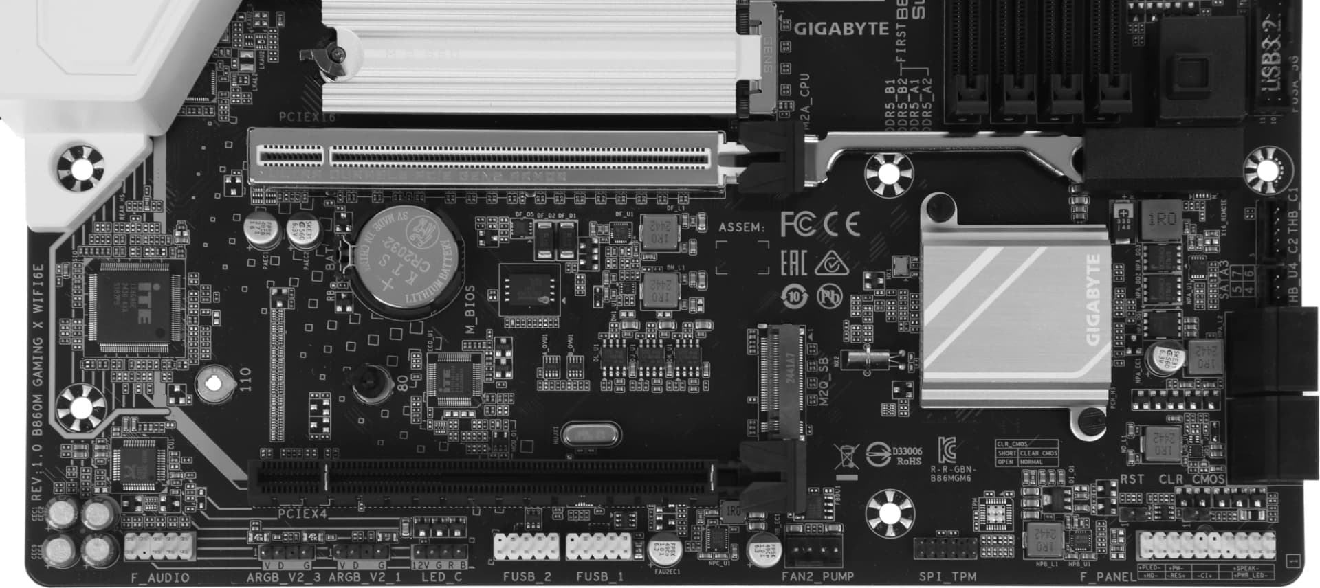 Материнская плата Gigabyte B860M GAMING X WIFI6E Soc-1851 Intel B860 4xDDR5 mATX AC`97 8ch(7.1) 2.5Gg RAID+HDMI+DP - фото 4