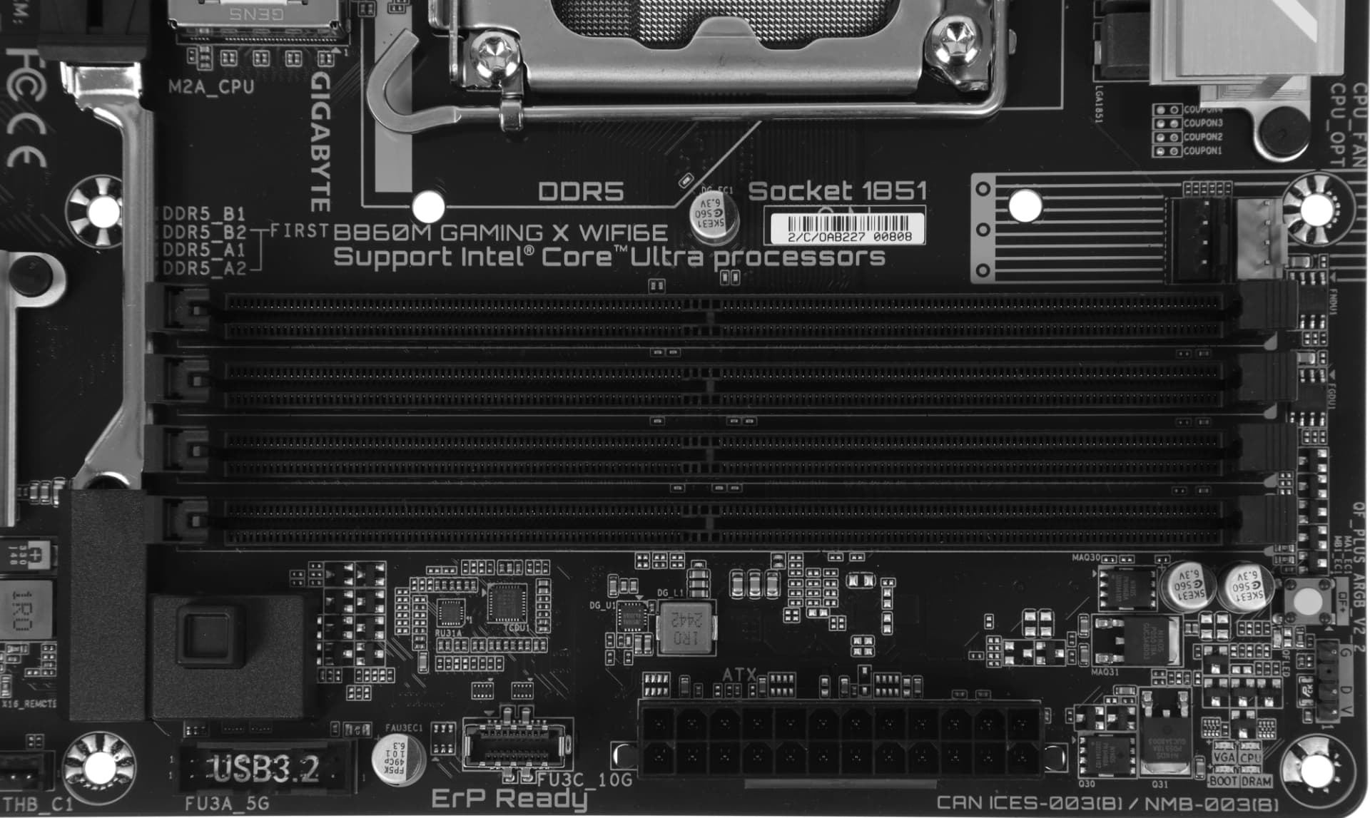 Материнская плата Gigabyte B860M GAMING X WIFI6E Soc-1851 Intel B860 4xDDR5 mATX AC`97 8ch(7.1) 2.5Gg RAID+HDMI+DP - фото 5