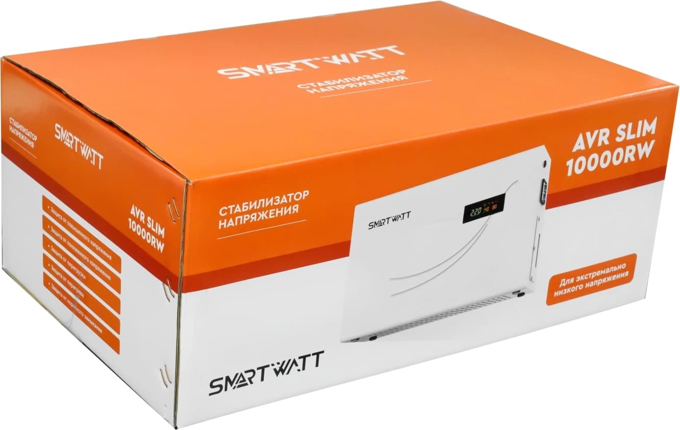 Стабилизатор напряжения Smartwatt AVR Slim 10000RW 10000ВА белый - фото 4